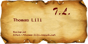 Thomas Lili névjegykártya
